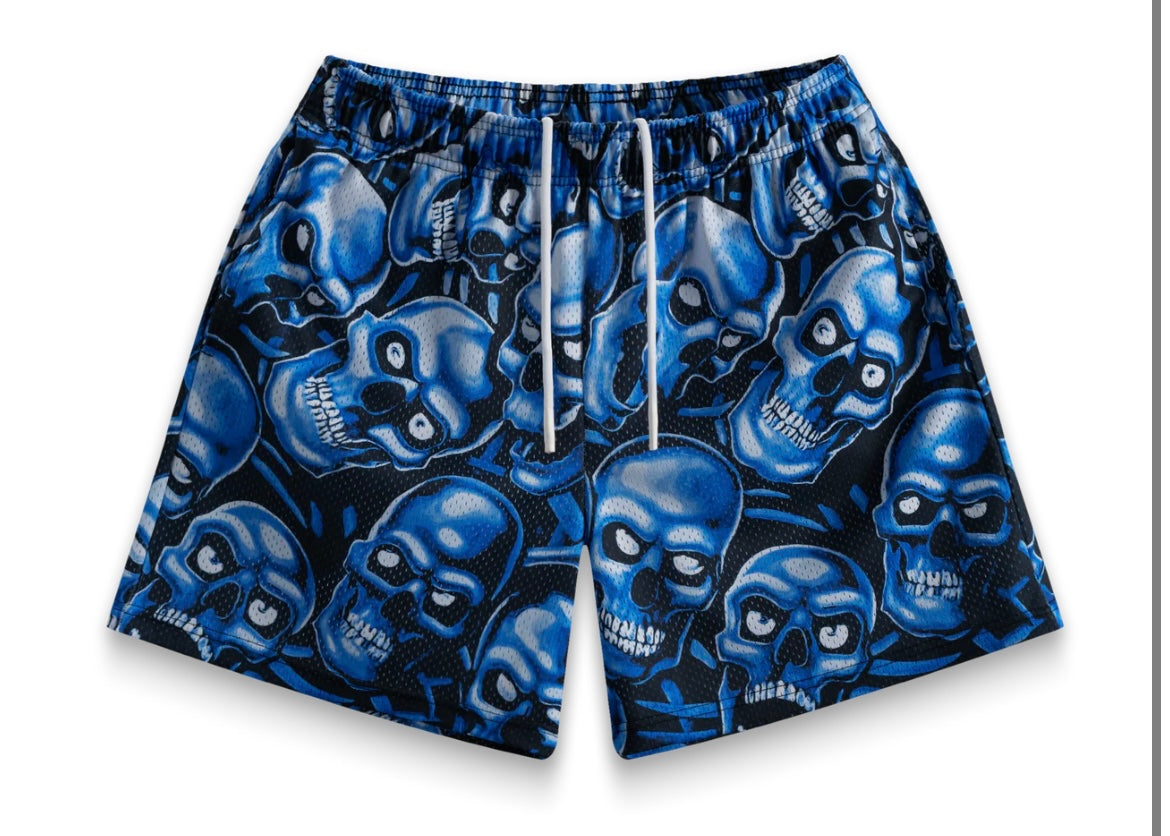 Bravest Blue Skully Shorts