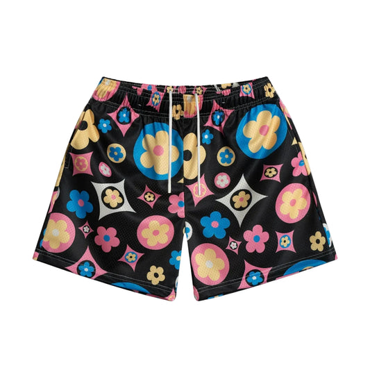 Bravest Flower Shorts Black Multi