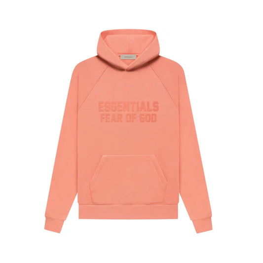 Essentials Fear Of God Bright Coral Hoodie