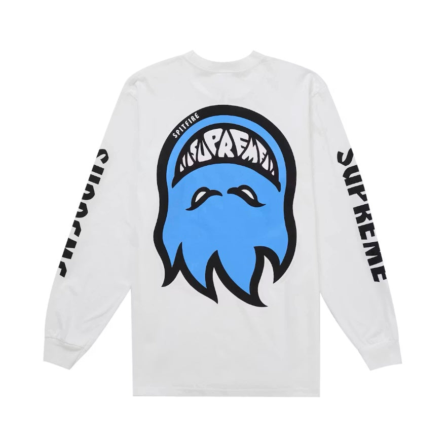 Supreme Spitfire Big Head Long Sleeve Tee White