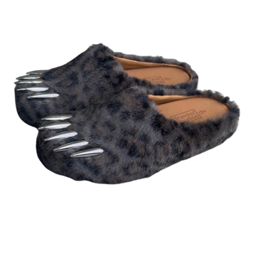 Bravest Dark Leopard Bear Claw Mules