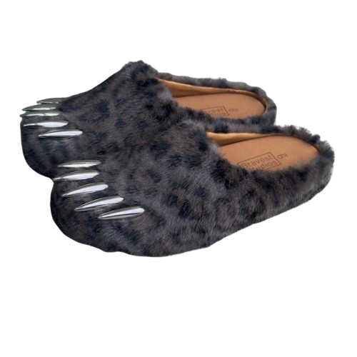 Bravest Dark Leopard Bear Claw Mules