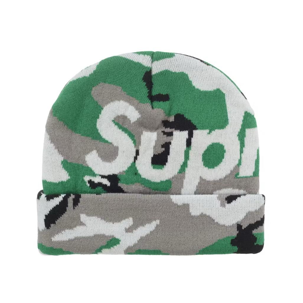 Supreme Camo Big Logo Beanie Green