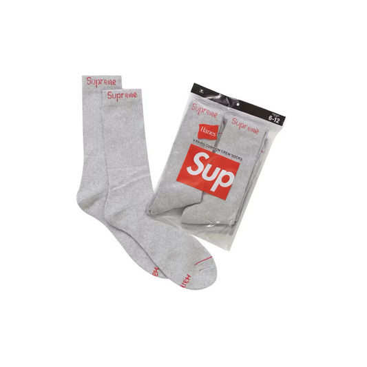 Supreme x Hanes Socks 4 Pack Grey