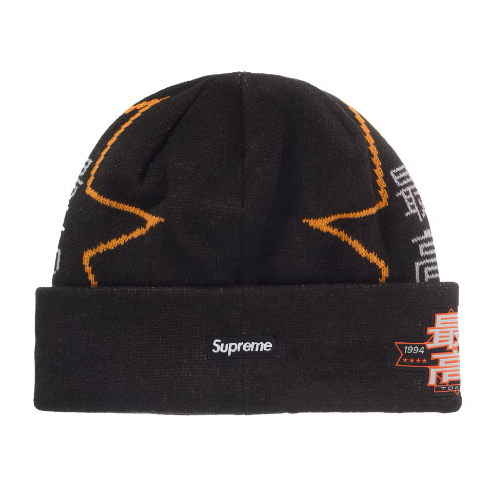 Supreme New Era Star Beanie Black