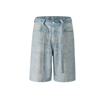 Undeveloped Azul Rhinestone Denim Jorts