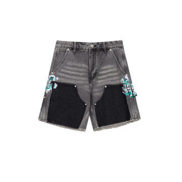 Undeveloped Grey Split Painters Denim Jorts