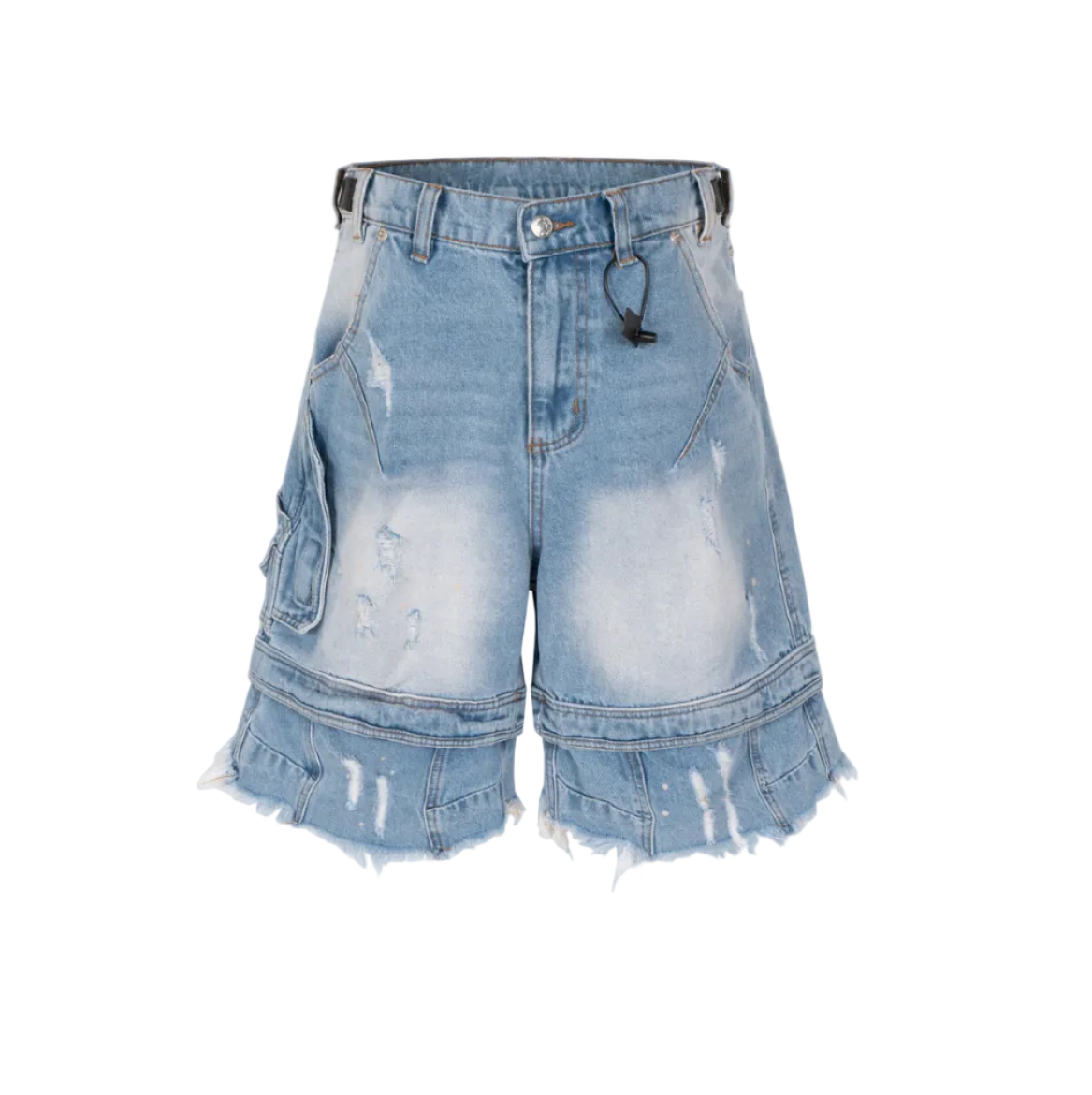Undeveloped Azul Distressed Cargo Denim Jorts