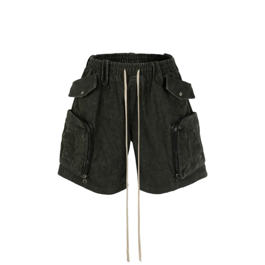 Undeveloped Drawstring Jumbo Pocket Cargo Denim Jorts