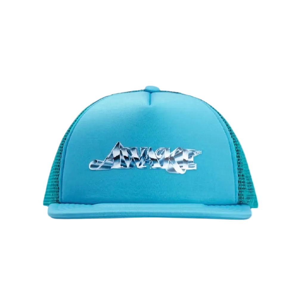 Awake Chrome Trucker Hat Blue