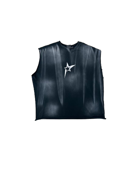 P Star Washed Black Sleeveless Tee