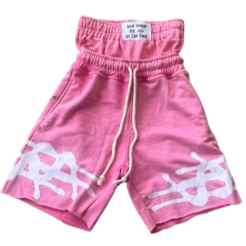 Social Stranger Double Waisted Shorts Pink