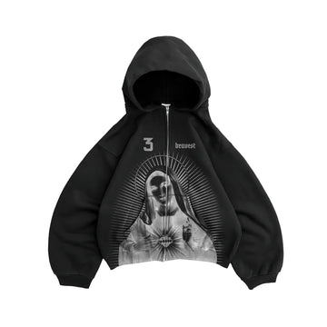 Bravest Black Mary Zip Up Hoodie
