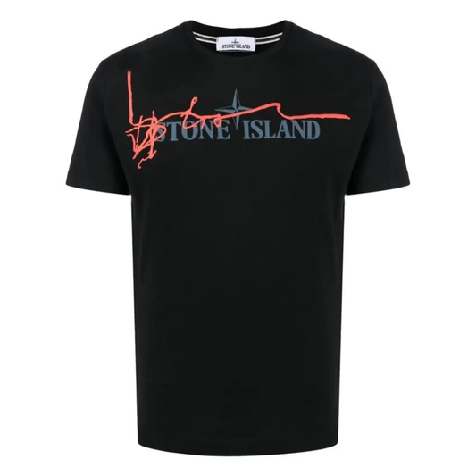 Stone Island Script Tee Black
