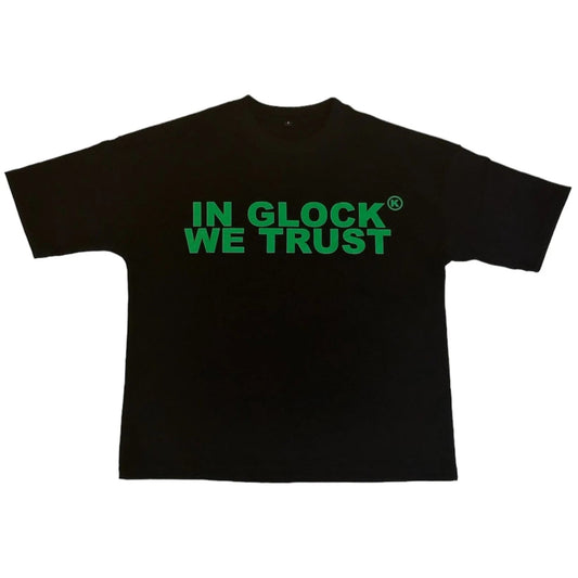 In Glock We Trust Black Green Tee