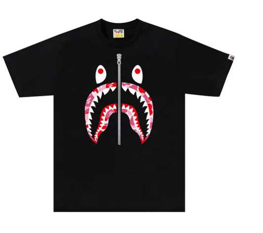 Bape ABC Camo Shark Tee Black Pink