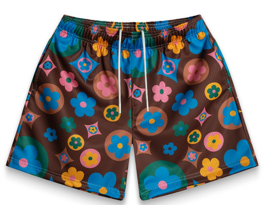 Bravest Flower Shorts Brown Multi