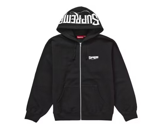 Supreme Mister Cartoon Zip Up Hooded Sweatshirt Black