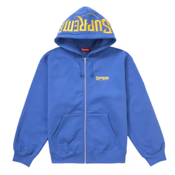 Supreme Mister Cartoon Zip Up Hooded Sweatshirt Washed Royal