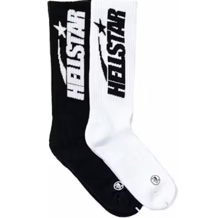 Hellstar Classic Socks White Black 2 pack