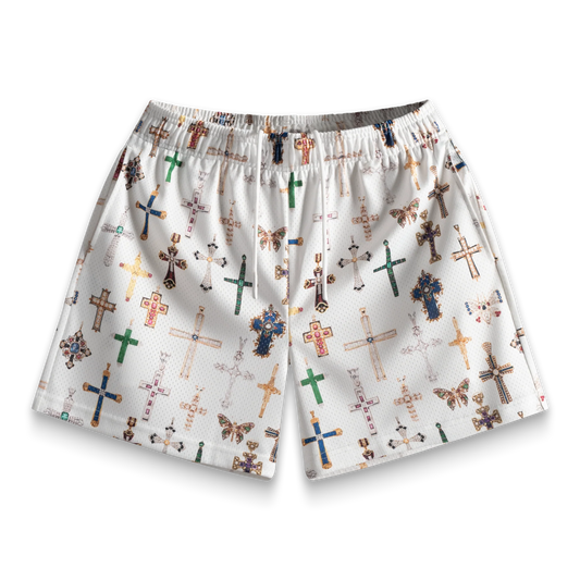 Bravest White Cross Shorts