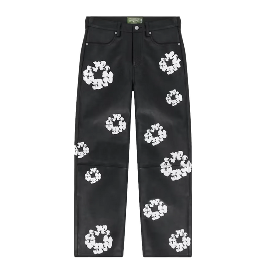 Denim Tears x Levi's Leather Cotton Wreath Jeans Black Denim