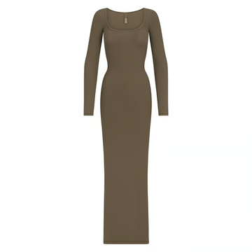Skims Rib Long Sleeve Dress Army