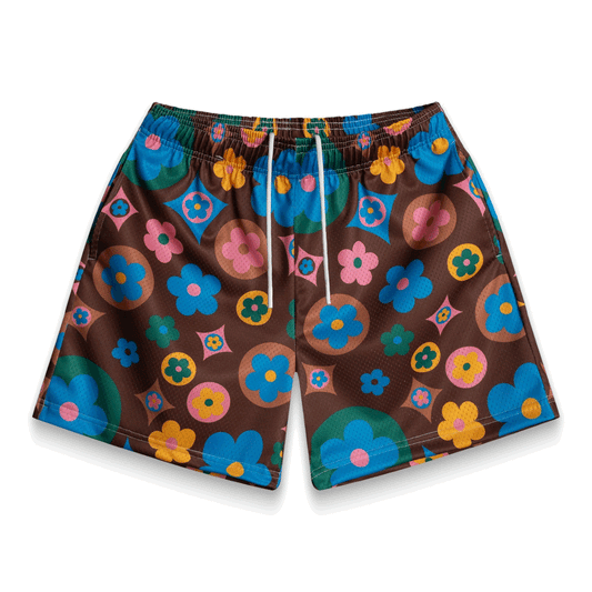 Bravest Flower Shorts Brown Multi