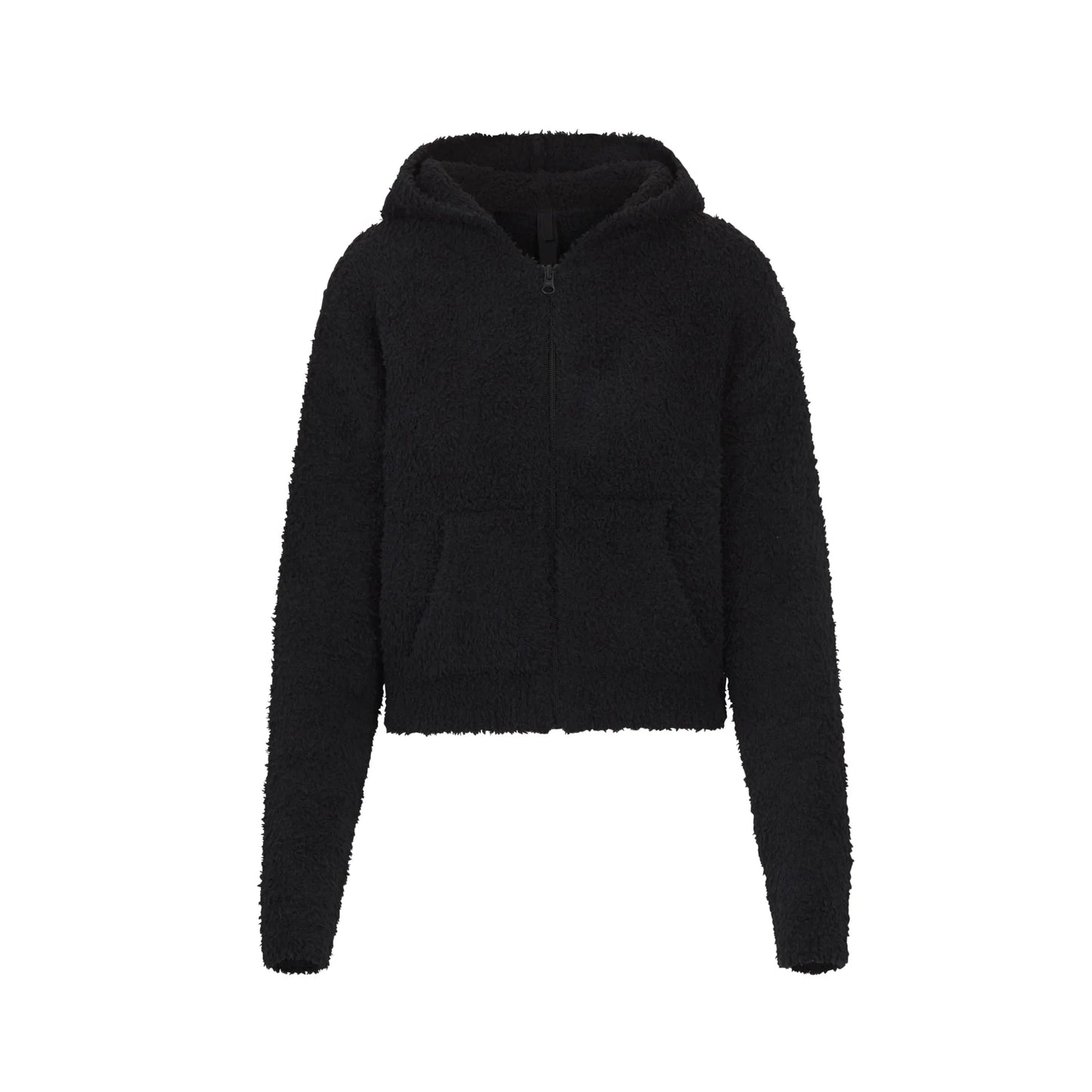 Skims Cozy Knit Zip Up Hoodie Onyx