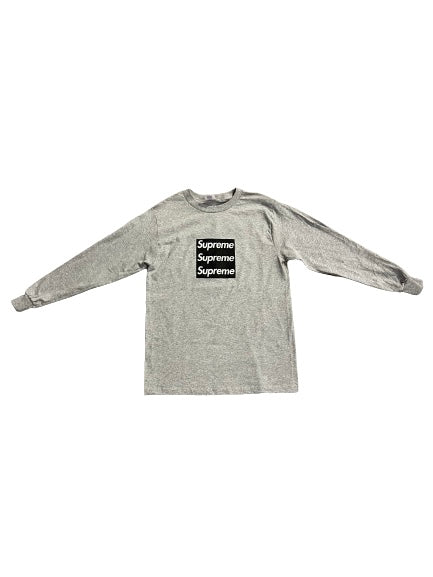 Asspizza Grey Box Logo Shirt Long Sleeve