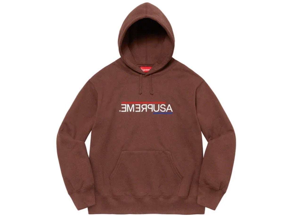 Supreme USA Hoodie Brown